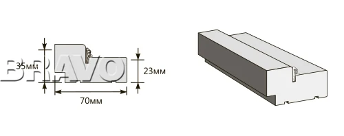 Коробка 2100*70*35 Ч-40 (у,п) — Ф-05 (Дуб) · арт. 029-0937